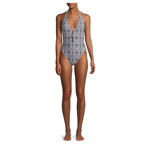 Rachel Roy Python Boho Halter 1 Piece Swimsuit Sml - Picture 7 of 8